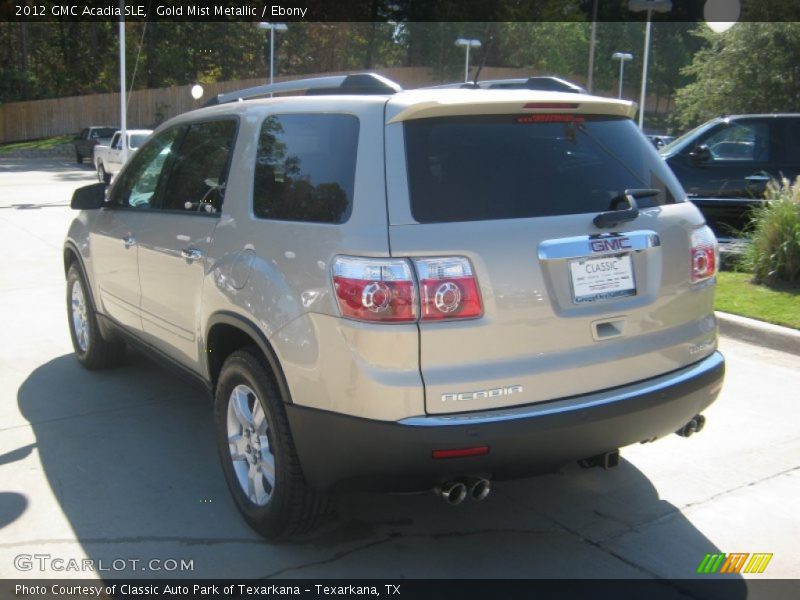 Gold Mist Metallic / Ebony 2012 GMC Acadia SLE