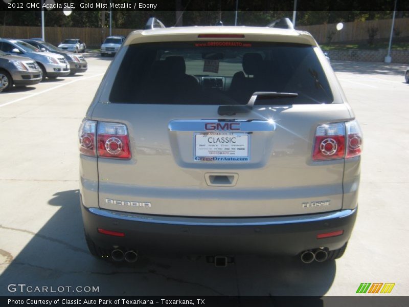 Gold Mist Metallic / Ebony 2012 GMC Acadia SLE