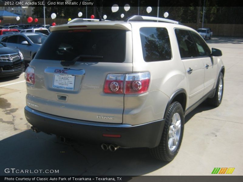 Gold Mist Metallic / Ebony 2012 GMC Acadia SLE