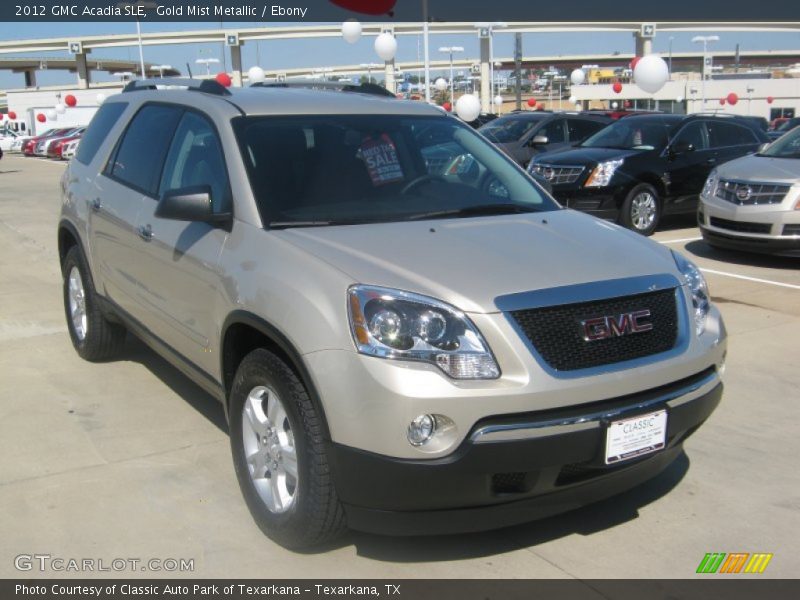 Gold Mist Metallic / Ebony 2012 GMC Acadia SLE