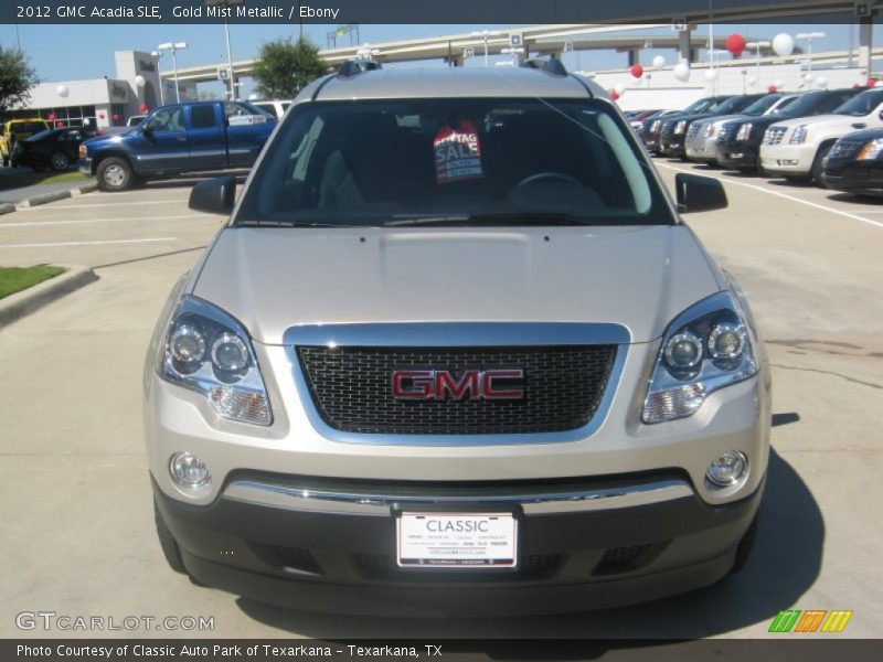 Gold Mist Metallic / Ebony 2012 GMC Acadia SLE