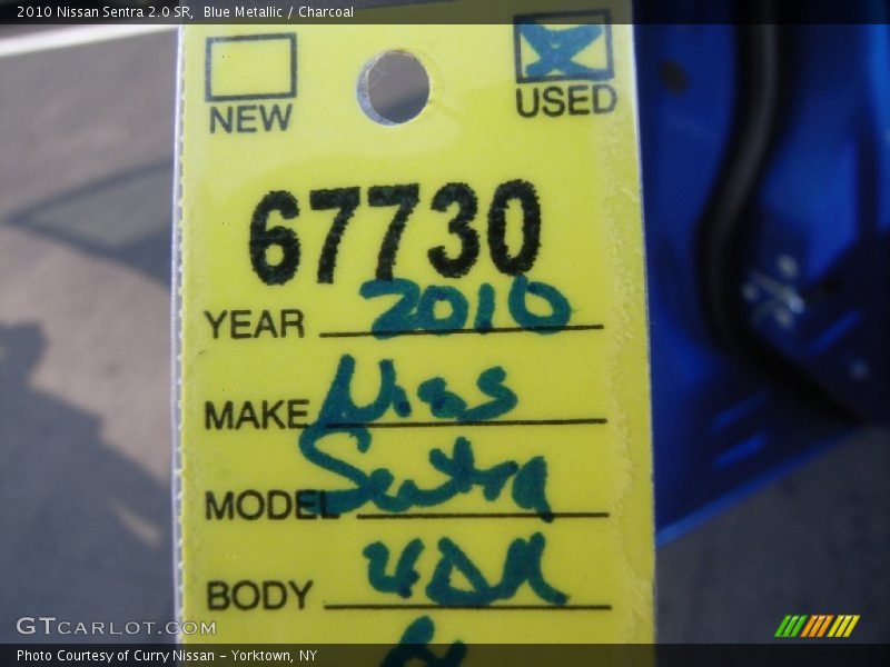 Blue Metallic / Charcoal 2010 Nissan Sentra 2.0 SR