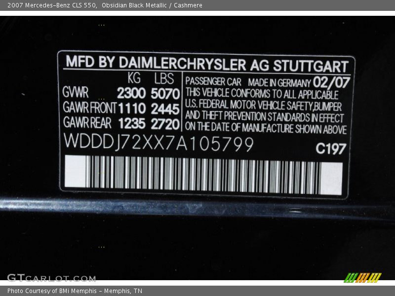Obsidian Black Metallic / Cashmere 2007 Mercedes-Benz CLS 550