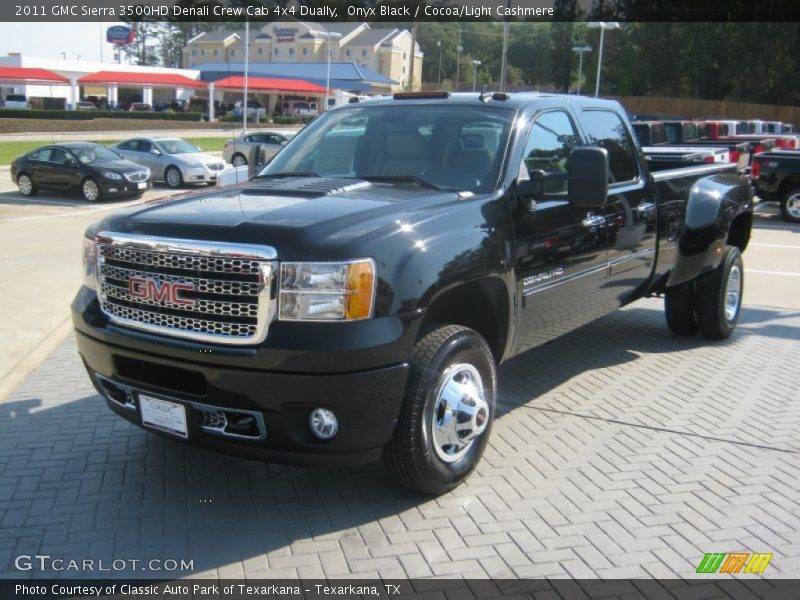 Onyx Black / Cocoa/Light Cashmere 2011 GMC Sierra 3500HD Denali Crew Cab 4x4 Dually