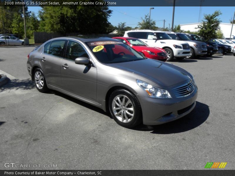 Amethyst Graphite Gray / Stone 2008 Infiniti G 35 S Sport Sedan