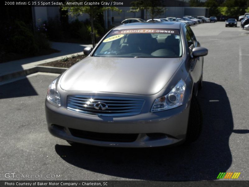 Amethyst Graphite Gray / Stone 2008 Infiniti G 35 S Sport Sedan