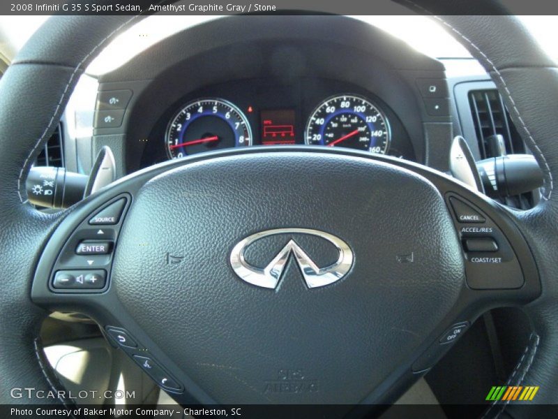 Amethyst Graphite Gray / Stone 2008 Infiniti G 35 S Sport Sedan