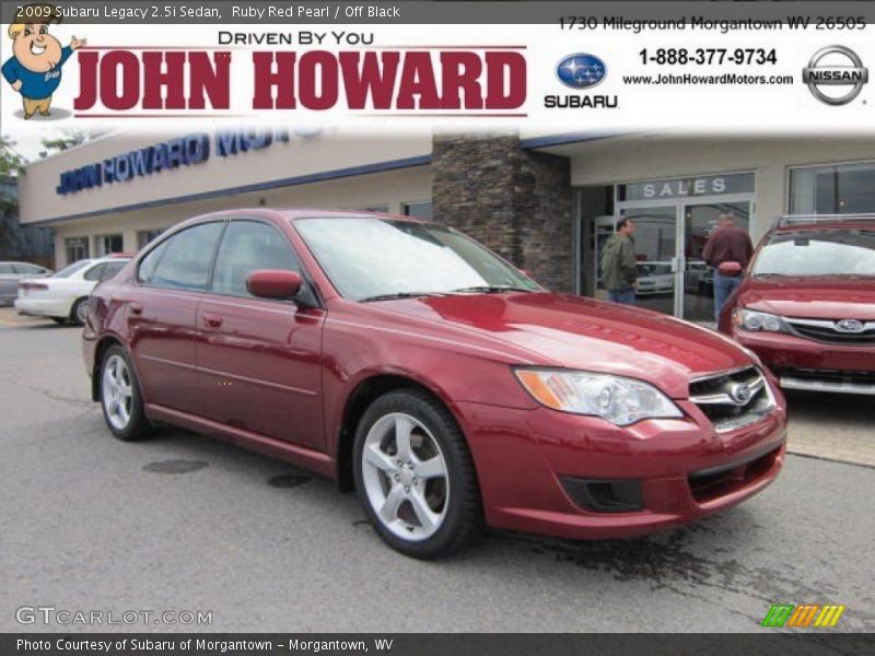 Ruby Red Pearl / Off Black 2009 Subaru Legacy 2.5i Sedan