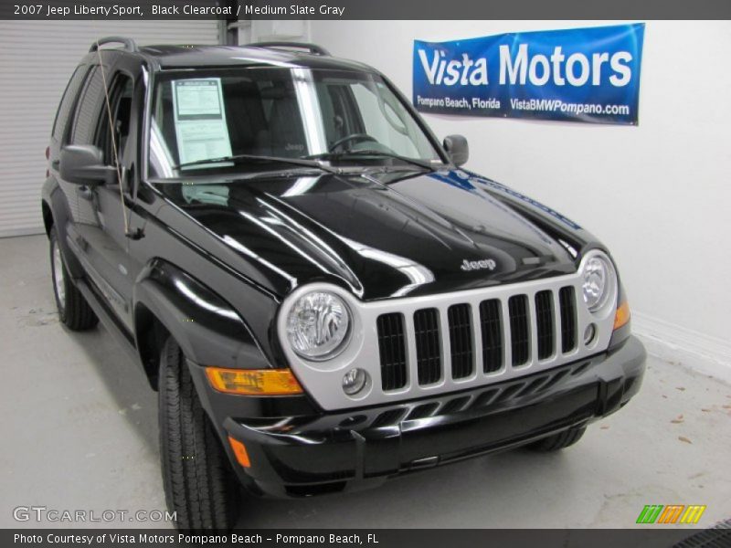 Black Clearcoat / Medium Slate Gray 2007 Jeep Liberty Sport