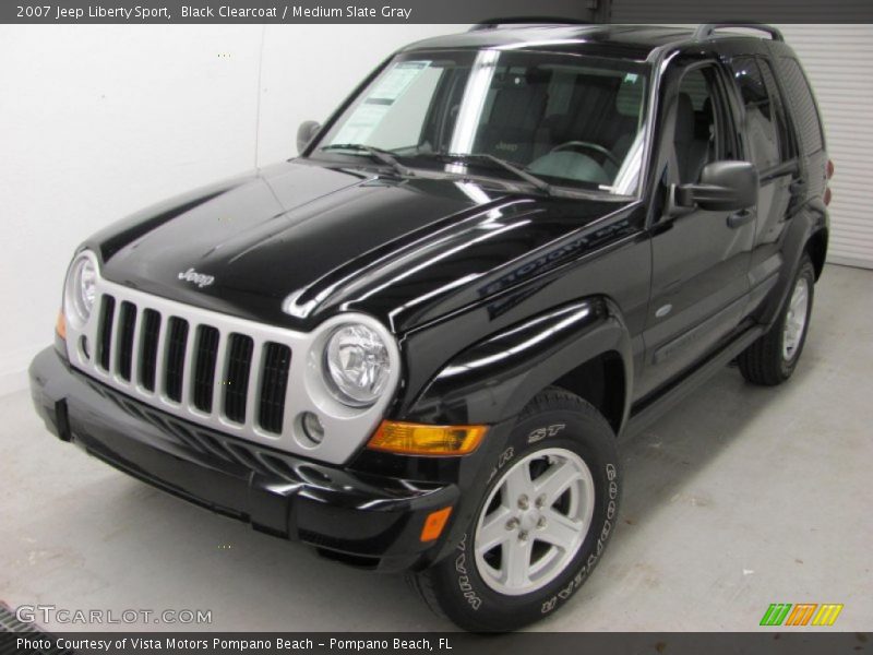 Black Clearcoat / Medium Slate Gray 2007 Jeep Liberty Sport