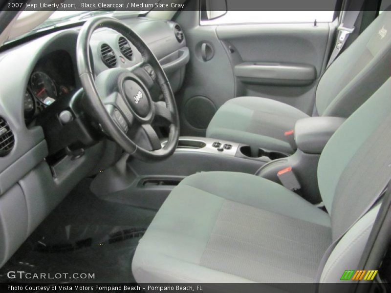 Black Clearcoat / Medium Slate Gray 2007 Jeep Liberty Sport