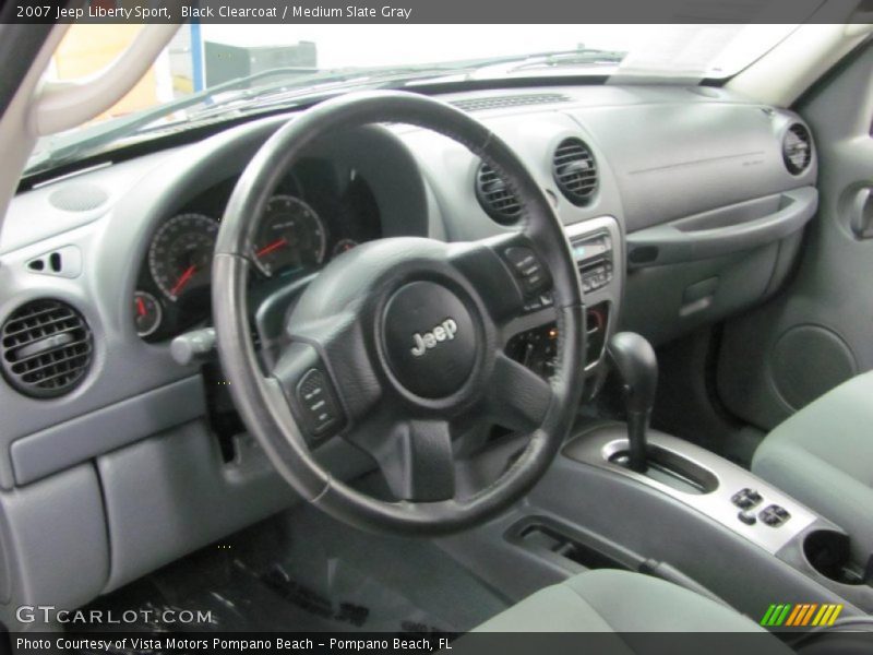 Black Clearcoat / Medium Slate Gray 2007 Jeep Liberty Sport