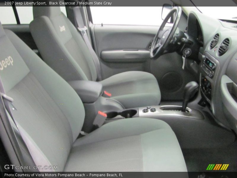 Black Clearcoat / Medium Slate Gray 2007 Jeep Liberty Sport