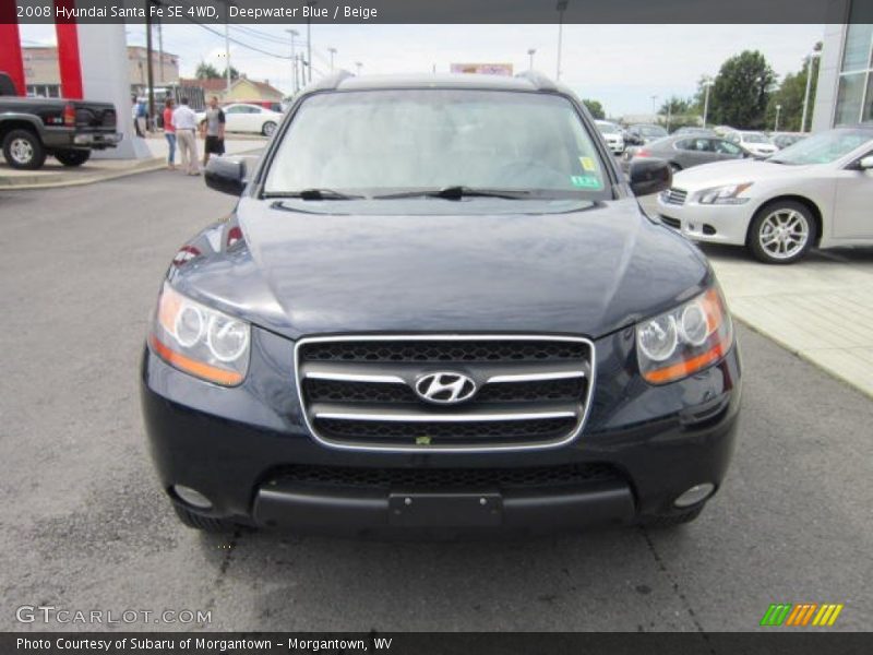 Deepwater Blue / Beige 2008 Hyundai Santa Fe SE 4WD