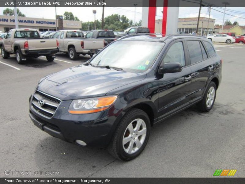 Deepwater Blue / Beige 2008 Hyundai Santa Fe SE 4WD