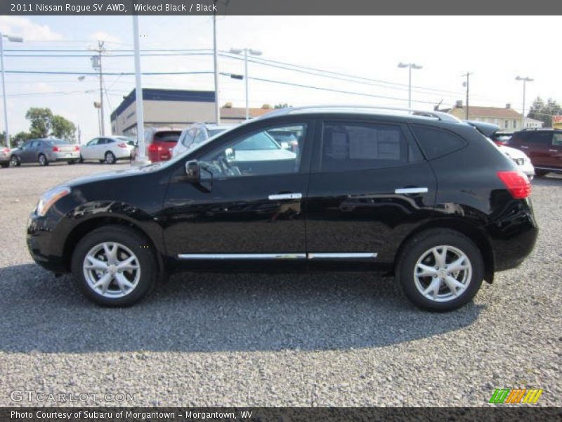 Wicked Black / Black 2011 Nissan Rogue SV AWD