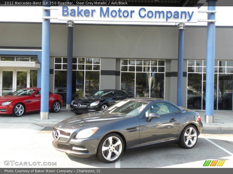 Steel Grey Metallic / Ash/Black 2012 Mercedes-Benz SLK 350 Roadster