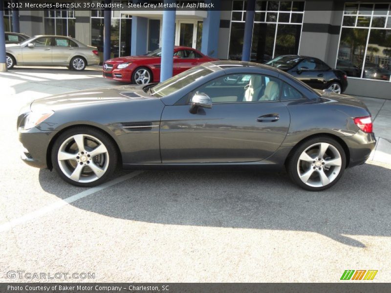 Steel Grey Metallic / Ash/Black 2012 Mercedes-Benz SLK 350 Roadster