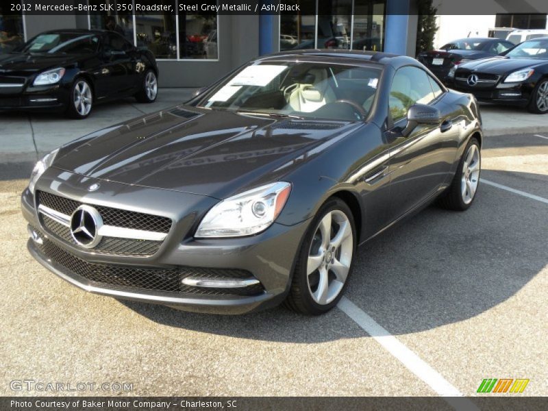 Steel Grey Metallic / Ash/Black 2012 Mercedes-Benz SLK 350 Roadster