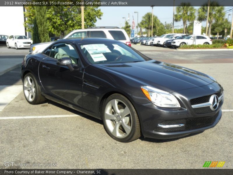 Steel Grey Metallic / Ash/Black 2012 Mercedes-Benz SLK 350 Roadster