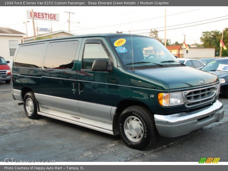 Deep Emerald Green Metallic / Medium Graphite 1999 Ford E Series Van E150 Custom Passenger
