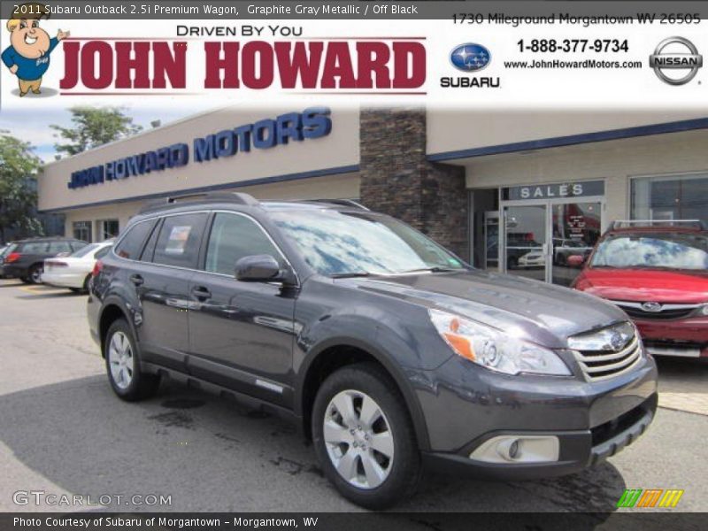 Graphite Gray Metallic / Off Black 2011 Subaru Outback 2.5i Premium Wagon
