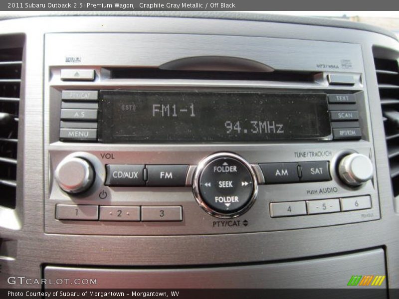 Graphite Gray Metallic / Off Black 2011 Subaru Outback 2.5i Premium Wagon