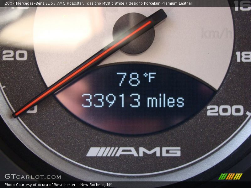 designo Mystic White / designo Porcelain Premium Leather 2007 Mercedes-Benz SL 55 AMG Roadster