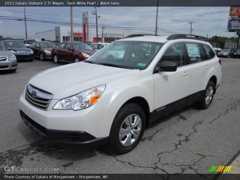 Satin White Pearl / Warm Ivory 2011 Subaru Outback 2.5i Wagon