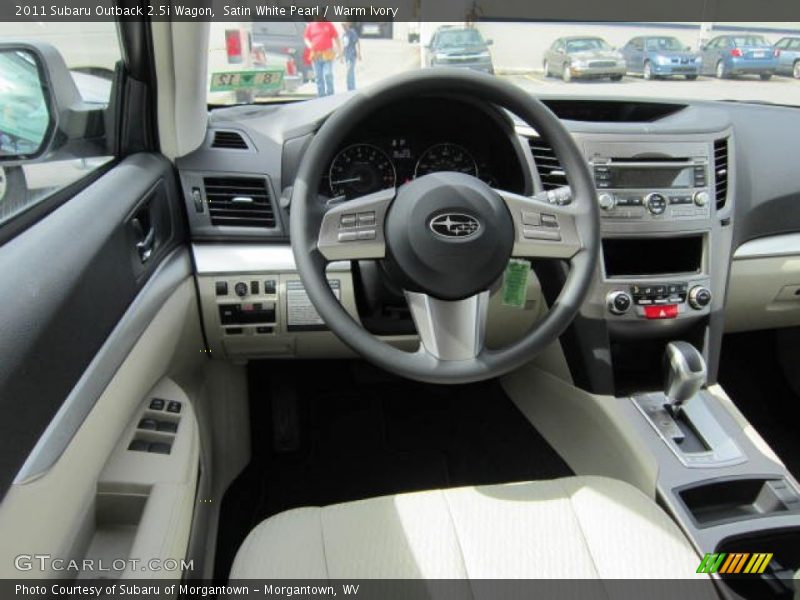 Satin White Pearl / Warm Ivory 2011 Subaru Outback 2.5i Wagon
