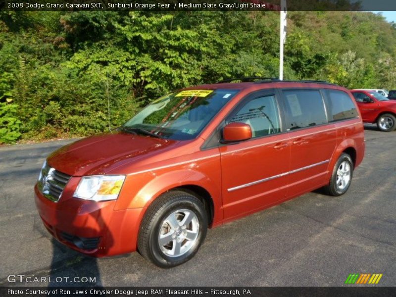 Sunburst Orange Pearl / Medium Slate Gray/Light Shale 2008 Dodge Grand Caravan SXT