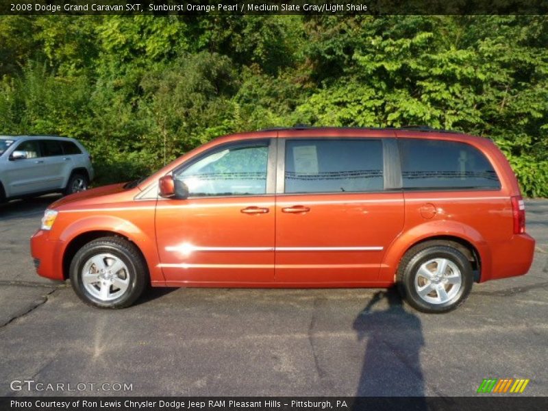 Sunburst Orange Pearl / Medium Slate Gray/Light Shale 2008 Dodge Grand Caravan SXT