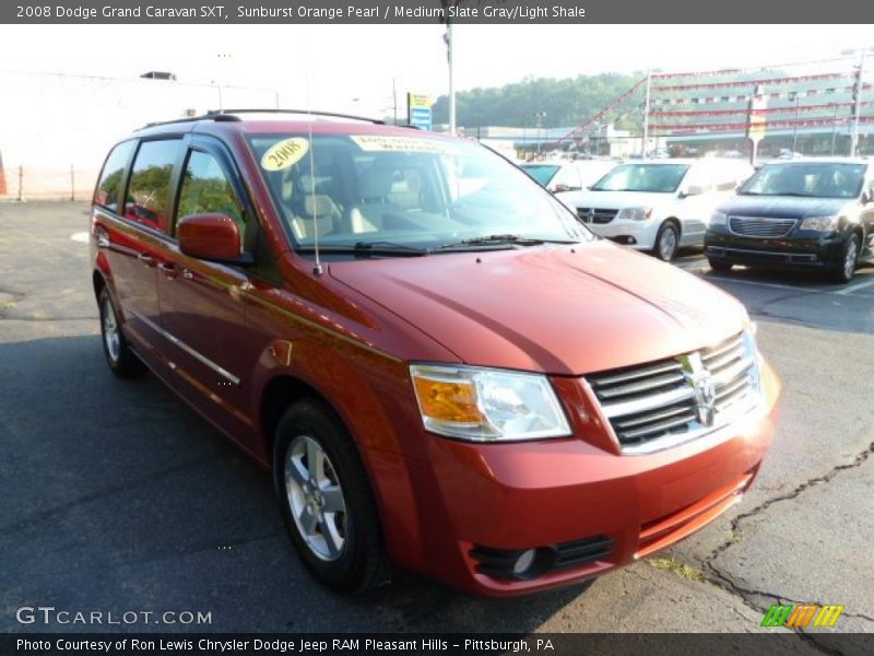 Sunburst Orange Pearl / Medium Slate Gray/Light Shale 2008 Dodge Grand Caravan SXT