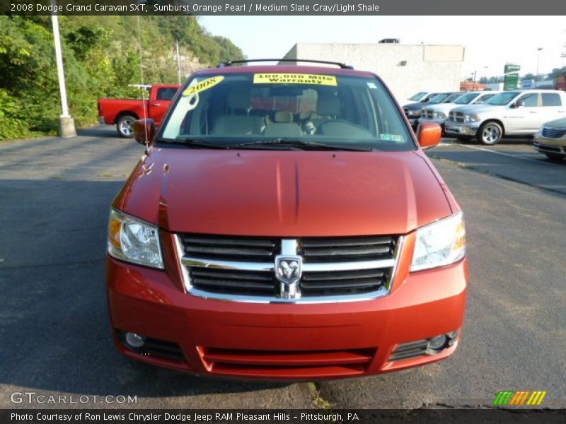 Sunburst Orange Pearl / Medium Slate Gray/Light Shale 2008 Dodge Grand Caravan SXT