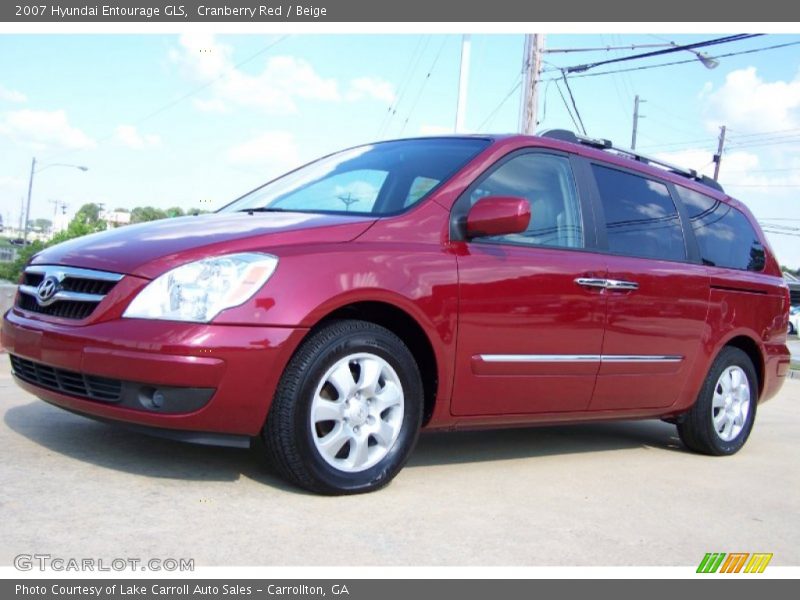 Cranberry Red / Beige 2007 Hyundai Entourage GLS