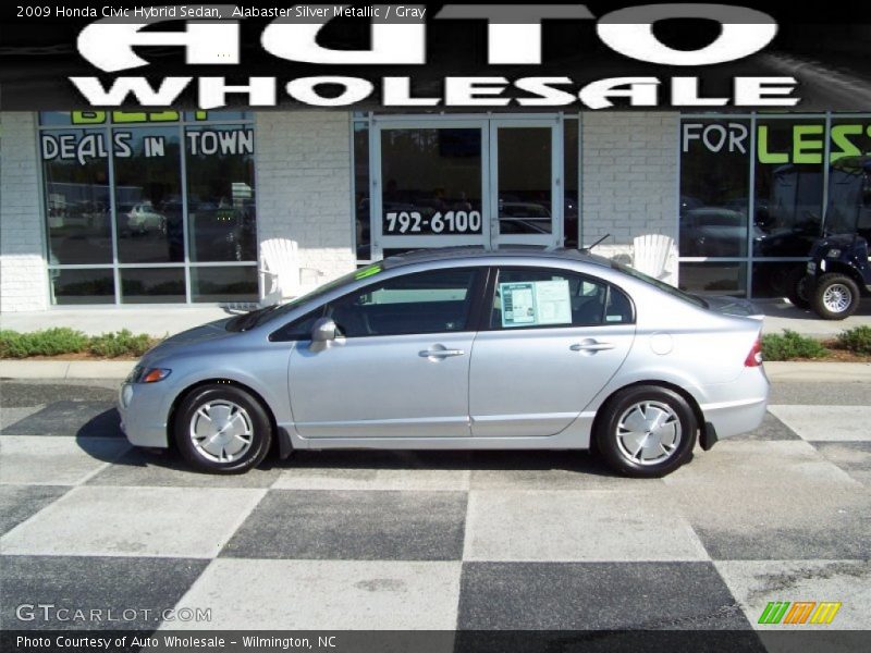 Alabaster Silver Metallic / Gray 2009 Honda Civic Hybrid Sedan