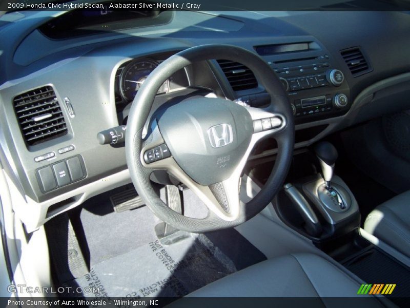 Alabaster Silver Metallic / Gray 2009 Honda Civic Hybrid Sedan