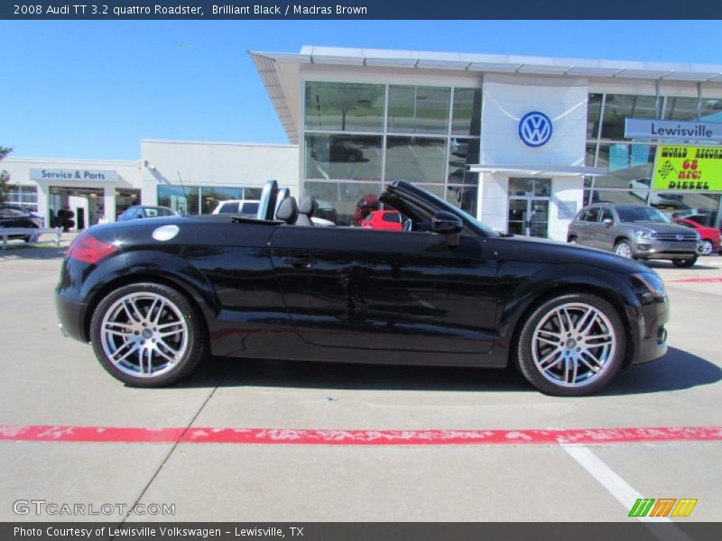 Brilliant Black / Madras Brown 2008 Audi TT 3.2 quattro Roadster