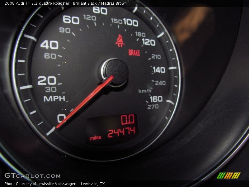 Brilliant Black / Madras Brown 2008 Audi TT 3.2 quattro Roadster