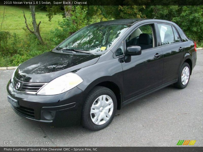 Super Black / Charcoal 2010 Nissan Versa 1.8 S Sedan