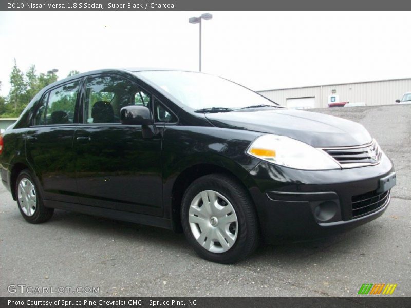 Super Black / Charcoal 2010 Nissan Versa 1.8 S Sedan