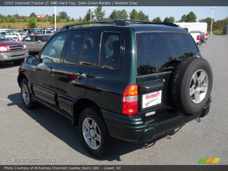 Dark Green Metallic / Medium Gray 2003 Chevrolet Tracker LT 4WD Hard Top