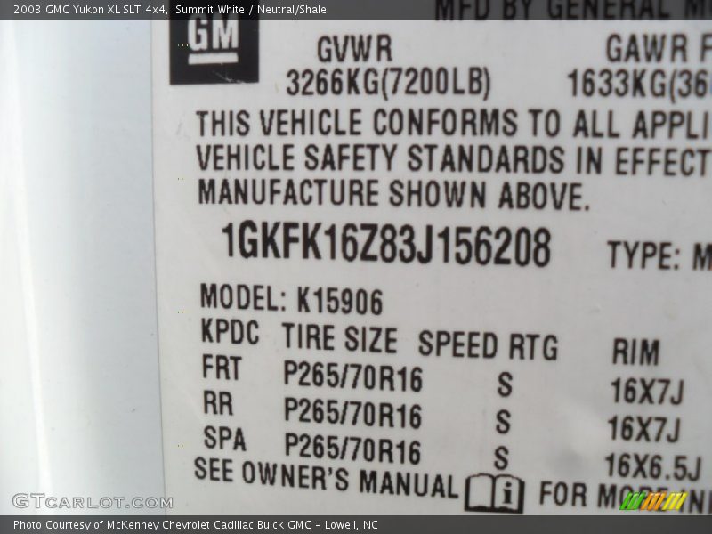 Summit White / Neutral/Shale 2003 GMC Yukon XL SLT 4x4