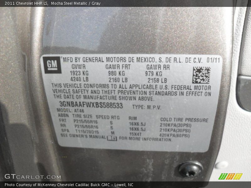 Mocha Steel Metallic / Gray 2011 Chevrolet HHR LS