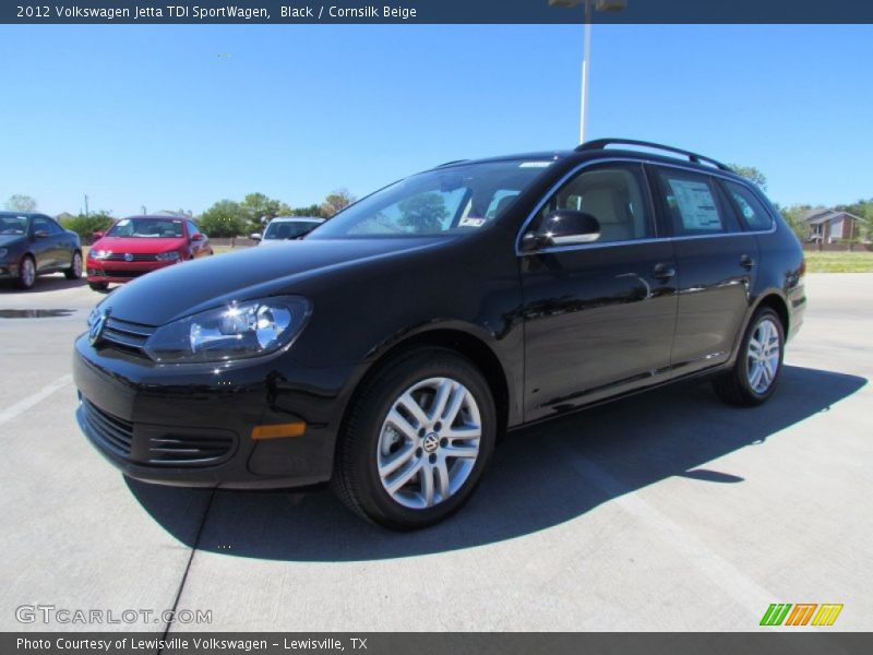 Black / Cornsilk Beige 2012 Volkswagen Jetta TDI SportWagen