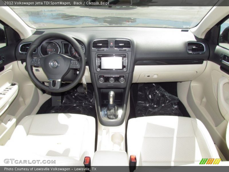 Black / Cornsilk Beige 2012 Volkswagen Jetta TDI SportWagen