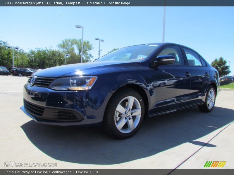 Tempest Blue Metallic / Cornsilk Beige 2012 Volkswagen Jetta TDI Sedan