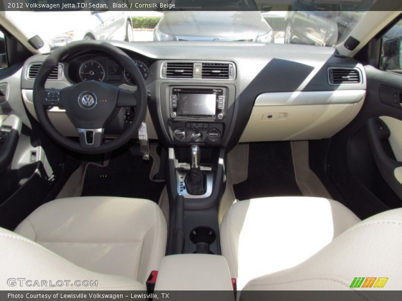 Black / Cornsilk Beige 2012 Volkswagen Jetta TDI Sedan