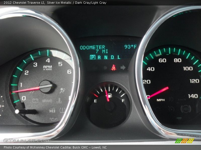 Silver Ice Metallic / Dark Gray/Light Gray 2012 Chevrolet Traverse LS