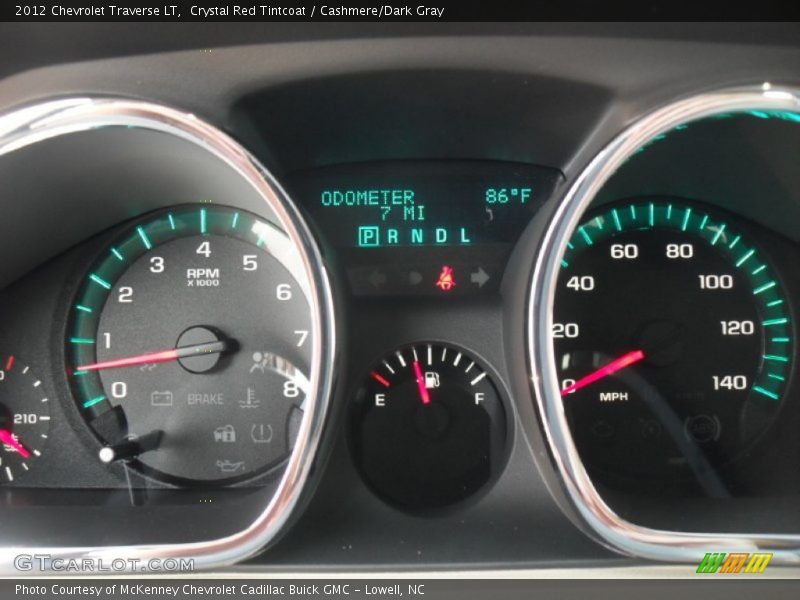 Crystal Red Tintcoat / Cashmere/Dark Gray 2012 Chevrolet Traverse LT